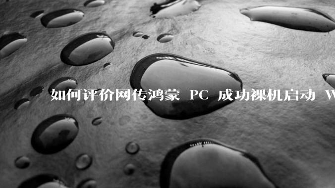 如何评价网传鸿蒙 PC 成功裸机启动 Windows ARM？